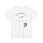 Deuteronomy 31:6 Scripture Cross T-Shirt | Bible Verse Christian Tee