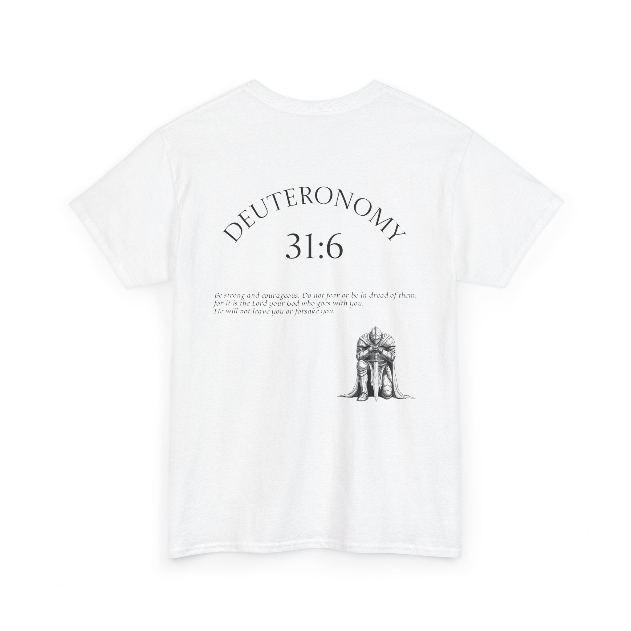 Deuteronomy 31:6 Scripture Cross T-Shirt | Bible Verse Christian Tee