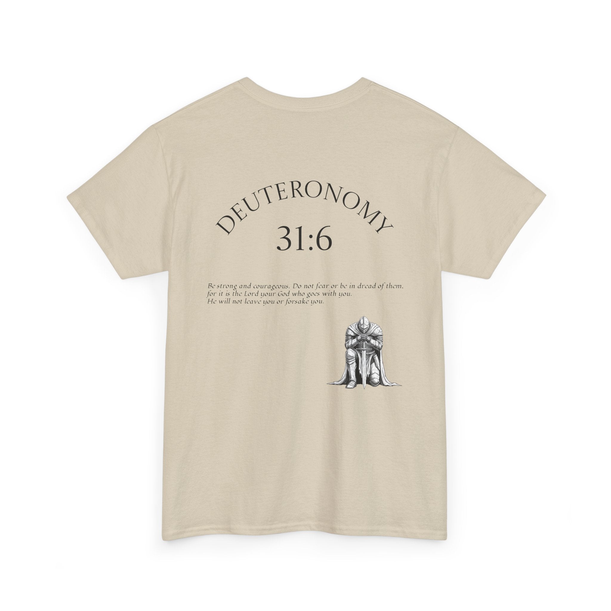 Deuteronomy 31:6 Scripture Cross T-Shirt | Bible Verse Christian Tee
