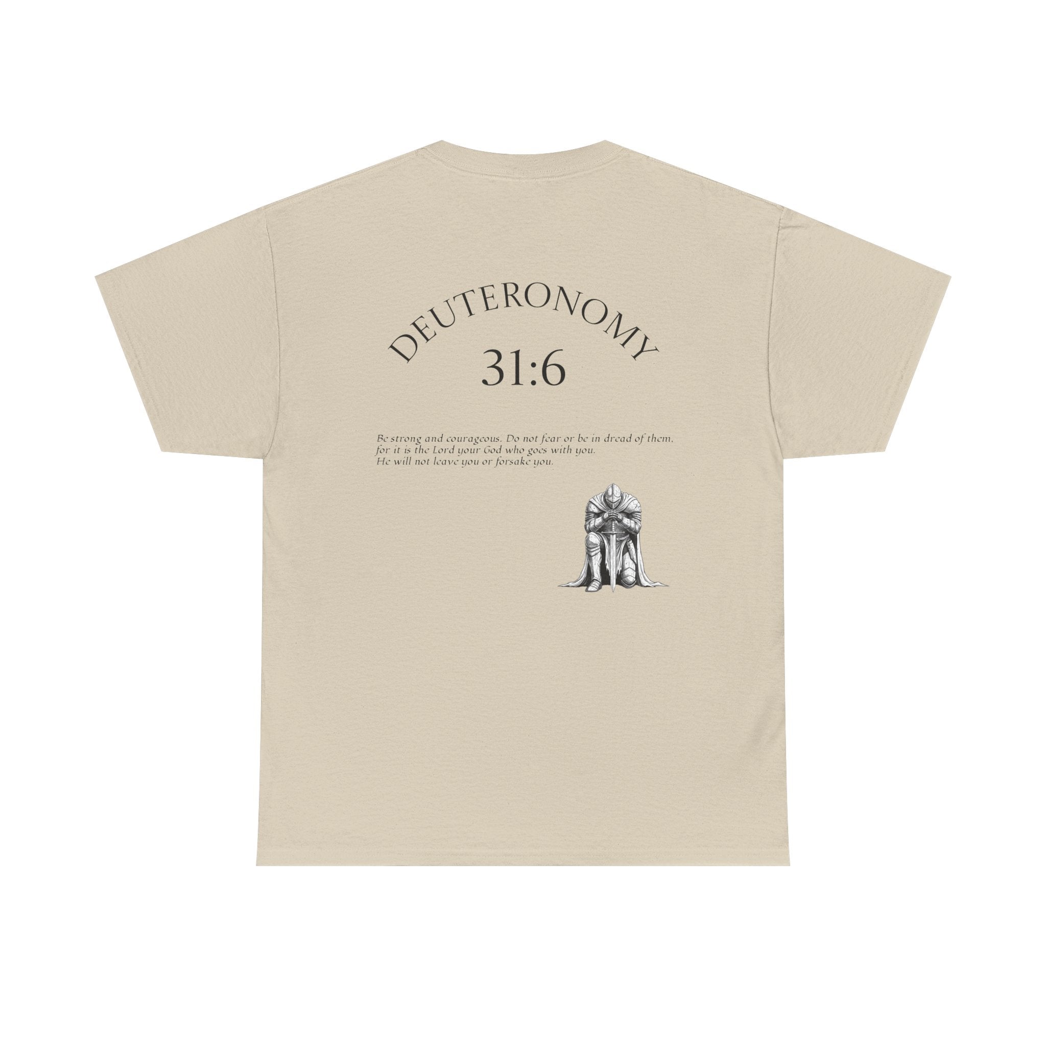 Deuteronomy 31:6 Scripture Cross T-Shirt | Bible Verse Christian Tee
