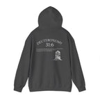Deuteronomy 31:6 Scripture Hoodie | Faith Cross Illustration, Back Verse